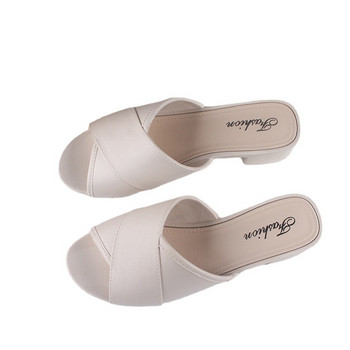 Comemore Καλοκαίρι 2022 Παπούτσια Mules με χαμηλό τακούνι Χοντρό τακούνι Μισόπαντοφλες Σανδάλια Casual σαγιονάρες Γυναικεία παπούτσια εξωτερικού χώρου φθηνά