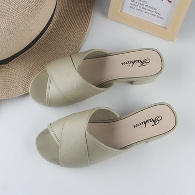 Comemore 2022. Ljeto Cipele na nisku petu Mules Cipele s debelom petom Polupapuče Sandale Ležerne japanke Ženske vanjske cipele Jeftine