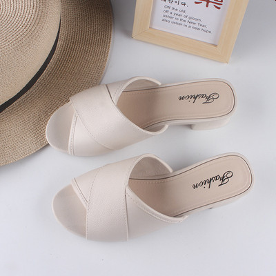 Comemore 2022. Ljeto Cipele na nisku petu Mules Cipele s debelom petom Polupapuče Sandale Ležerne japanke Ženske vanjske cipele Jeftine