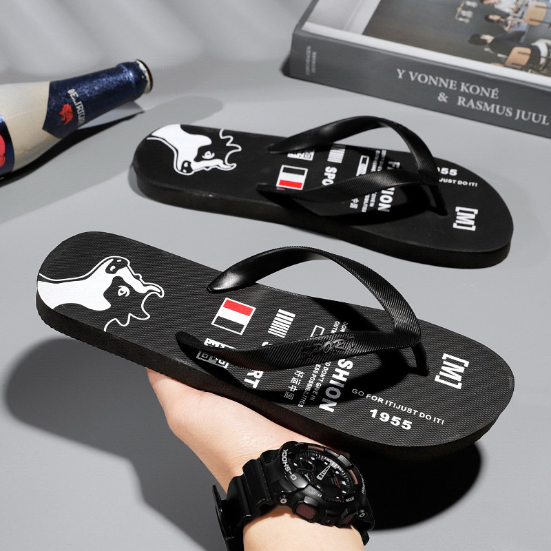 Hot Sale Jeftine crne muške japanke Modne papuče s printom za dom Muške lagane neklizajuće ljetne japanke Menchanclas hombre