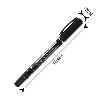 2PCS/Комплект перманентна маркерна писалка с двоен връх Fine Point водоустойчиво мастило тънък писец необработен писец черно мастило 0,5 mm-2 mm фини химикалки с цветна глава