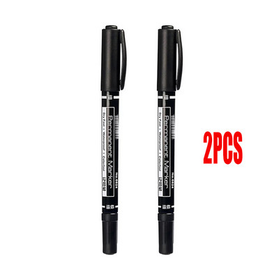 2 ks/sada permanentných popisovačov s dvojitým hrotom, jemným hrotom, vodeodolným atramentom, tenkým hrotom, surovým hrotom, čiernym atramentom 0,5 mm – 2 mm, jemnými farebnými hlavičkami