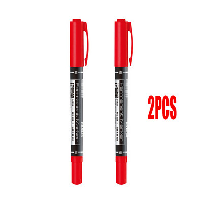 2 ks/sada permanentných popisovačov s dvojitým hrotom, jemným hrotom, vodeodolným atramentom, tenkým hrotom, surovým hrotom, čiernym atramentom 0,5 mm – 2 mm, jemnými farebnými hlavičkami