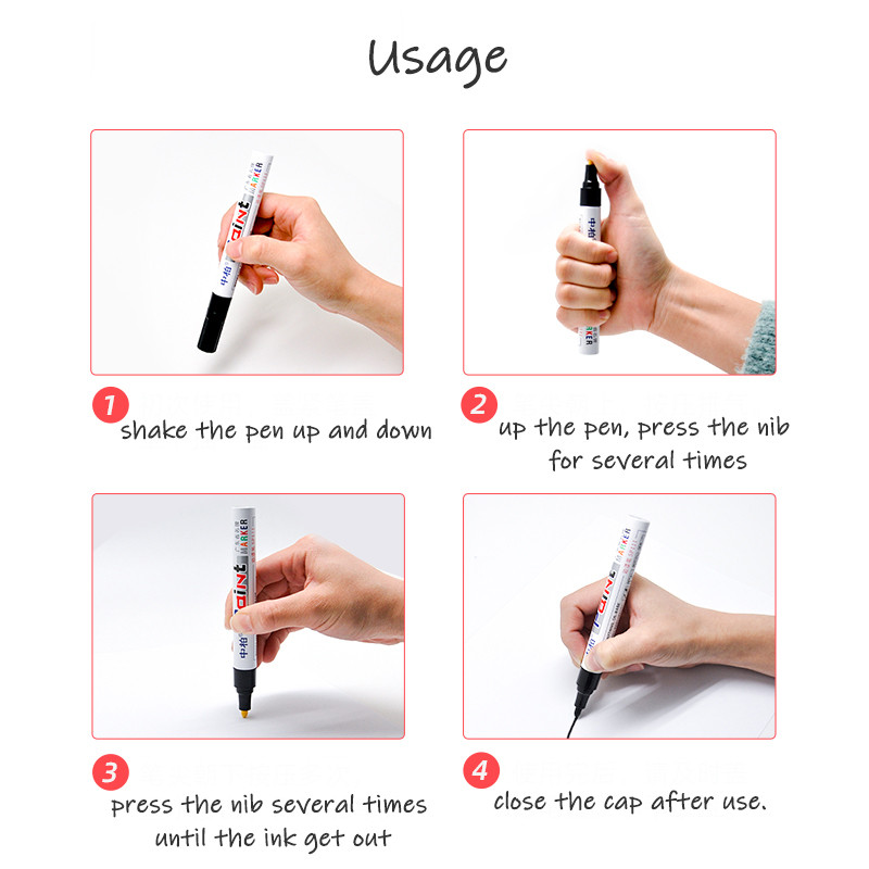 Metalne olovke od 3 mm na bazi ulja, trajni markeri za automobilske gume, kamene slike, kamen, keramiku, staklo, finu točku