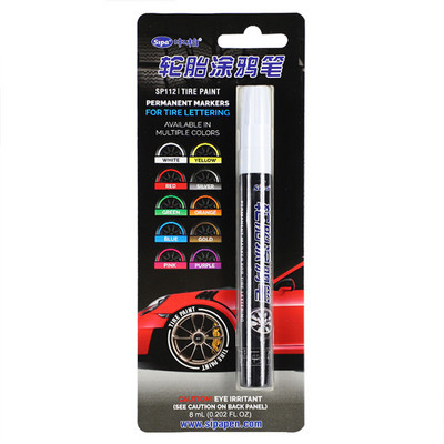Gumiabroncsfesték tartós jelölő tollak, fehér festék tollak, vízálló autógumihoz, automata járművek gumiabroncsok feliratozása