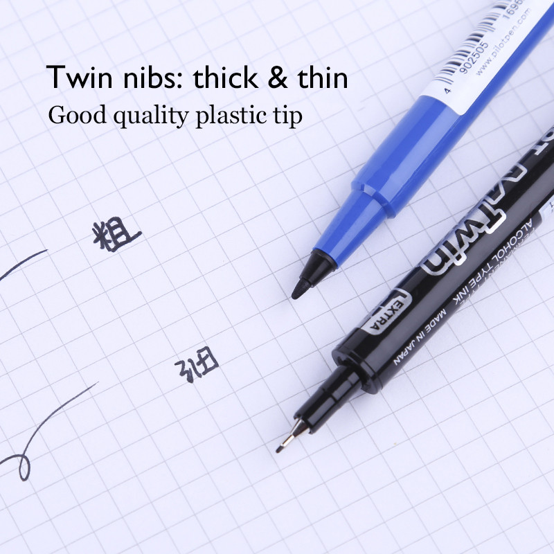 „LifeMaster Pilot“ dvigubas žymeklis, spalvotas dvipusis ypač smulkus/smulkus taškas nuolatinis alyvos rašalo ženklas ant kompaktinio disko / stiklo / metalo / audinio / plastiko