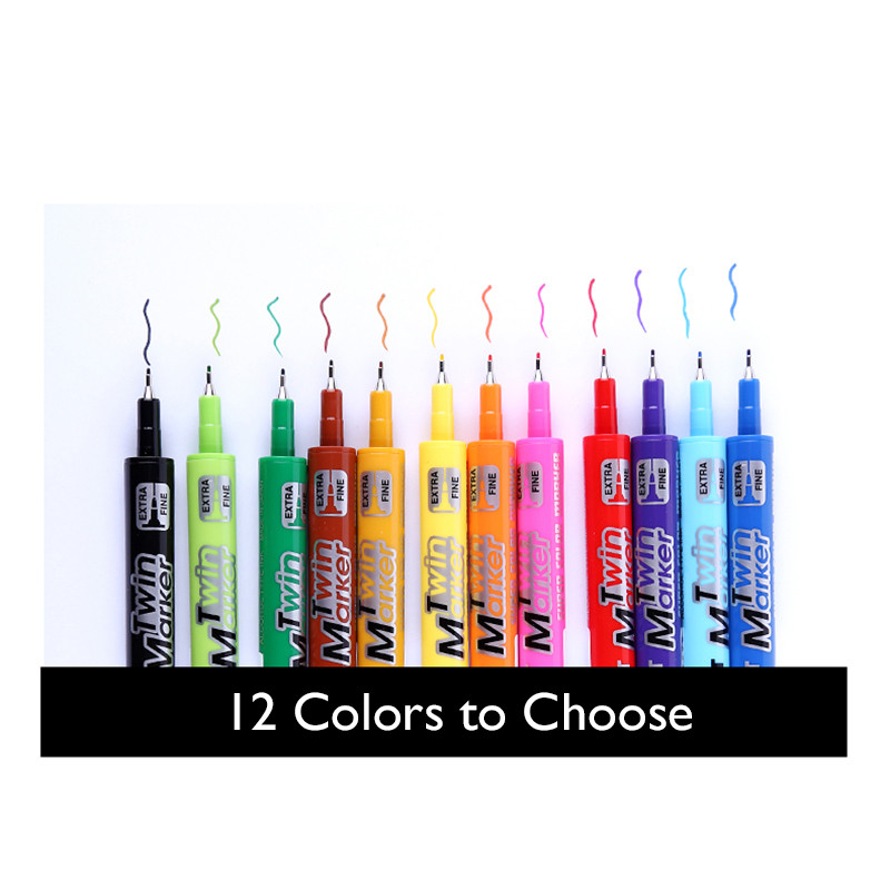 „LifeMaster Pilot“ dvigubas žymeklis, spalvotas dvipusis ypač smulkus/smulkus taškas nuolatinis alyvos rašalo ženklas ant kompaktinio disko / stiklo / metalo / audinio / plastiko