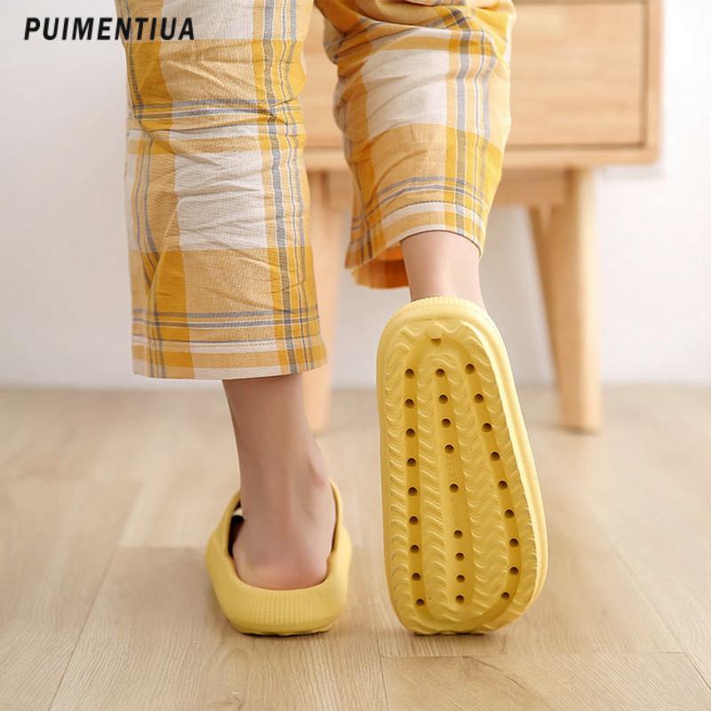 4,0 cm Női Felhők Csúszdák Puha Eva Vastag Alsó Csúszásgátló Fürdőszobapapucs Uniszex Otthon Strandcipők Nyári szandál Férfi papucsok
