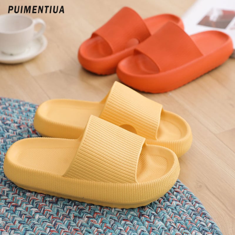 4,0 cm Női Felhők Csúszdák Puha Eva Vastag Alsó Csúszásgátló Fürdőszobapapucs Uniszex Otthon Strandcipők Nyári szandál Férfi papucsok
