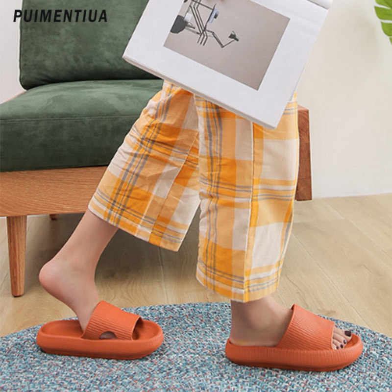 4,0 cm Női Felhők Csúszdák Puha Eva Vastag Alsó Csúszásgátló Fürdőszobapapucs Uniszex Otthon Strandcipők Nyári szandál Férfi papucsok