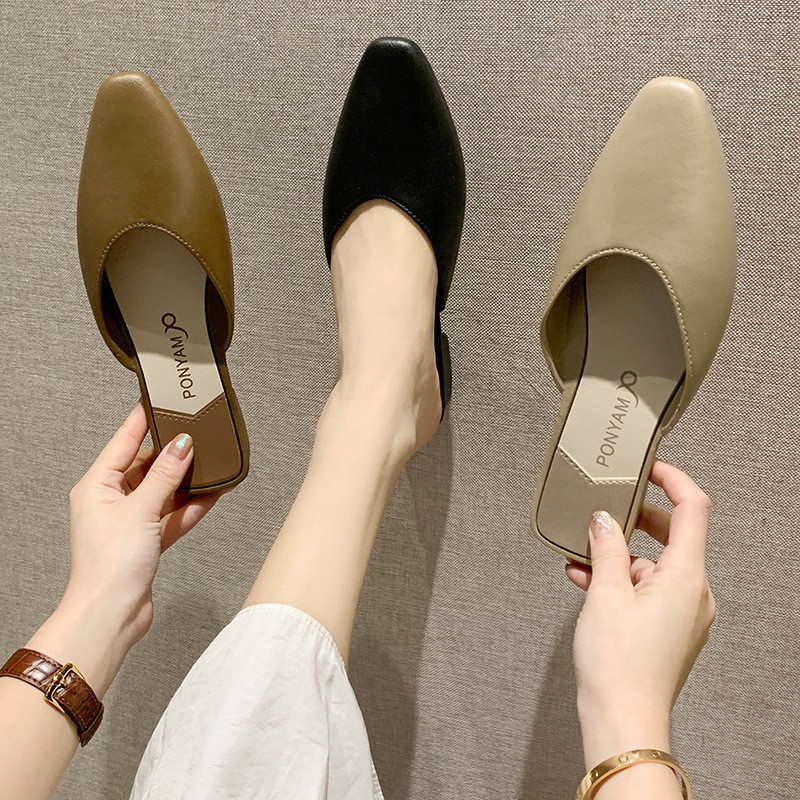 Vară The New Wild Lazy Baotou Chunky Heel Fairy Style Internet Celebrity Fashion Sandale anti-alunecare în afara femeii