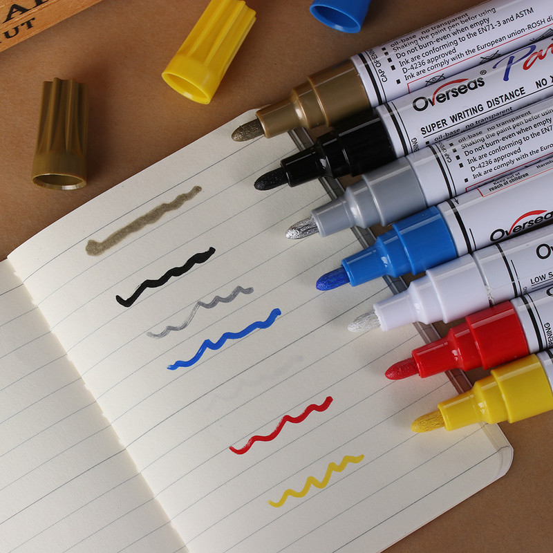 1Pc Univerzalna vodootporna trajna olovka za markere za automobilske gume Profil guma Guma Metal Drvo Staklo Plastika Karton i papir