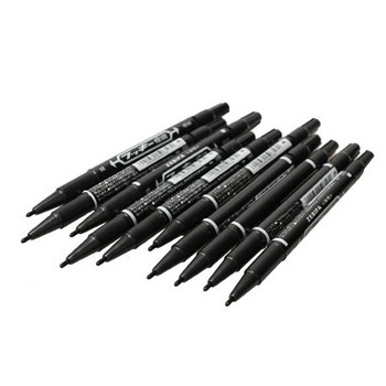 3/10PCS Fine Dual Heads Marking Pen Marker Waterproofink Thin Nib Black Liner Art στυλό σχεδίασης επιστολόχαρτου Μαρκαδόρος προμηθειών γραφείου