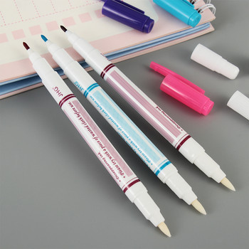 1/3 τεμ. Erasable Pen Blue, Purple, Pink Ink Υδατοδιαλυτό Υφασμάτινο Μαρκαδόρο Στυλό Double Head Disappear Automatically Fabric Marker