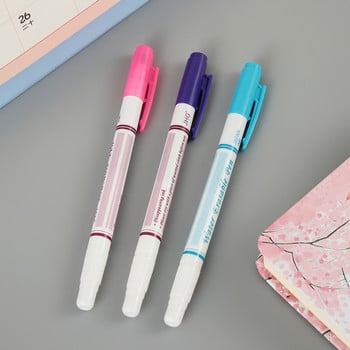 1/3 τεμ. Erasable Pen Blue, Purple, Pink Ink Υδατοδιαλυτό Υφασμάτινο Μαρκαδόρο Στυλό Double Head Disappear Automatically Fabric Marker