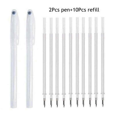 11/12db Fabric Marker hővel törölhető toll utántöltő készlet barkácsolás patchwork ruhakészítéshez, magas hőmérsékleten eltűnő, mosható fogantyú