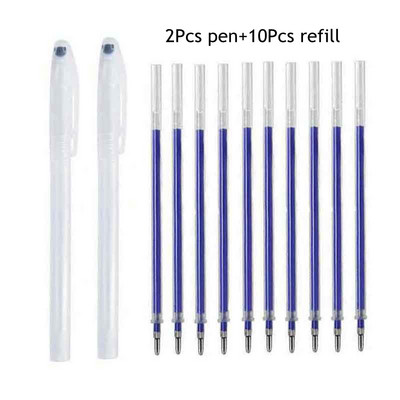 11/12db Fabric Marker hővel törölhető toll utántöltő készlet barkácsolás patchwork ruhakészítéshez, magas hőmérsékleten eltűnő, mosható fogantyú