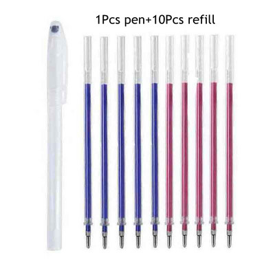 11/12db Fabric Marker hővel törölhető toll utántöltő készlet barkácsolás patchwork ruhakészítéshez, magas hőmérsékleten eltűnő, mosható fogantyú