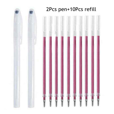 11/12db Fabric Marker hővel törölhető toll utántöltő készlet barkácsolás patchwork ruhakészítéshez, magas hőmérsékleten eltűnő, mosható fogantyú