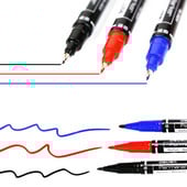 Deli 3 komada Dvostruki vrh u boji 0,5/1 mm Brzosušeći trajni markeri za znakove CD tkanina Kvaliteta metalnih oznaka Fineliner Crtež