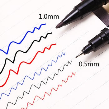 Deli 3 τμχ Έγχρωμο Διπλή Μύτη 0,5/1mm Γρήγορο Στέγνωμα Μόνιμη Πέννα Μαρκαδόρου CD Υφασμάτινο Μεταλλικό Σήμα Ποιότητας Fineliner Paiting Σχέδιο