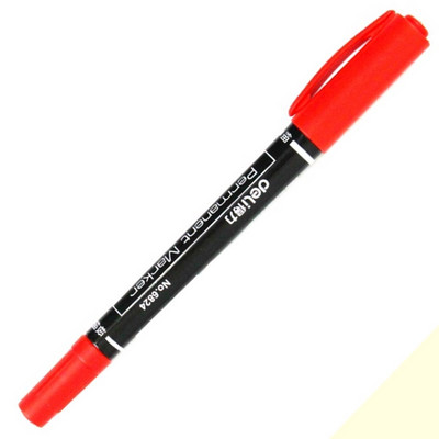 Deli 0,5/1mm Dual Nib Marker Pen Αδιάβροχο Oil Ink Permanent Mark CD Glass Artist Painting Wood Plastic Rock Student Χαρτικά