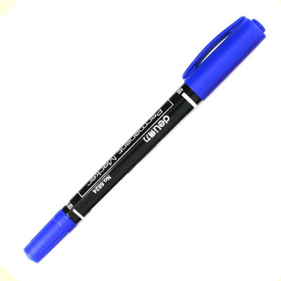 Deli 0,5/1mm Dual Nib Marker Pen Αδιάβροχο Oil Ink Permanent Mark CD Glass Artist Painting Wood Plastic Rock Student Χαρτικά