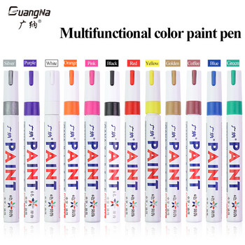 GANA Цветни маслени маркери Водоустойчива писалка за боядисване 12 цвята Използване за Направи си сам Албум за занаяти Автомобил Метално стъкло Инструмент за изкуство на лицето GN-110