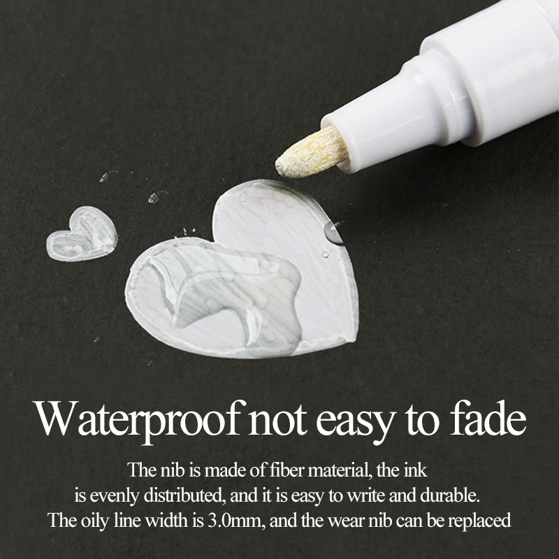 GANA έγχρωμοι μαρκαδόροι λαδιού Αδιάβροχο στυλό μαρκαδόρου 12 Χρώμα Χρήση για DIY Craft άλμπουμ αυτοκινήτου Μεταλλικό γυαλί Face Art Tool GN-110