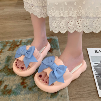 Дамски лято 2023 г. Нови външни ежедневни нехлъзгащи се плажни обувки Дамски обувки с дебела подметка Чехли с панделки за жени Zapatos De Mujer