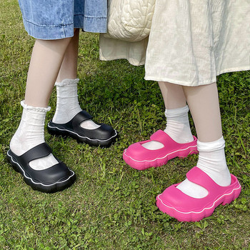 2023 Нови дамски летни чехли Mary Jane Сладки плажни сандали EVA Неплъзгащи се външни пързалки Обувки за жени Zapatos De Mujer