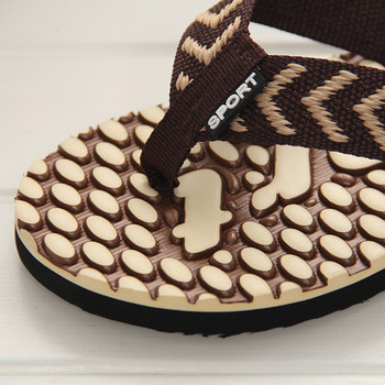 Casual ανδρικά σανδάλια 2019 Summer σαγιονάρες Flat σανδάλια Παπούτσια για ανδρικές ριγέ σαγιονάρες Σανδάλια παραλίας Παπούτσια Ανδρικά παπούτσια εξωτερικά