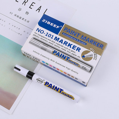 1kom Bijela vodootporna automobilska guma za kotače Masna olovka za označavanje Auto gumena olovka za bojenje CD-a Metalna trajna boja Marker Grafiti Dotjeraj