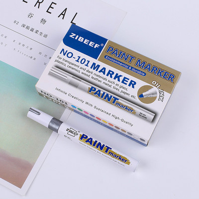 1kom Bijela vodootporna automobilska guma za kotače Masna olovka za označavanje Auto gumena olovka za bojenje CD-a Metalna trajna boja Marker Grafiti Dotjeraj