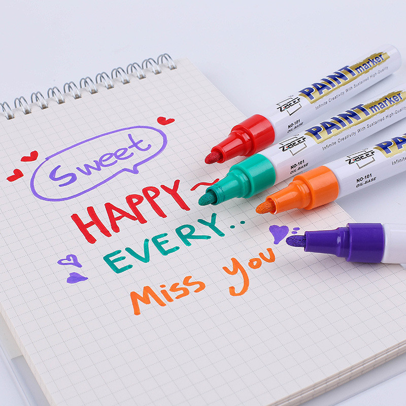 1kom Bijela vodootporna automobilska guma za kotače Masna olovka za označavanje Auto gumena olovka za bojenje CD-a Metalna trajna boja Marker Grafiti Dotjeraj