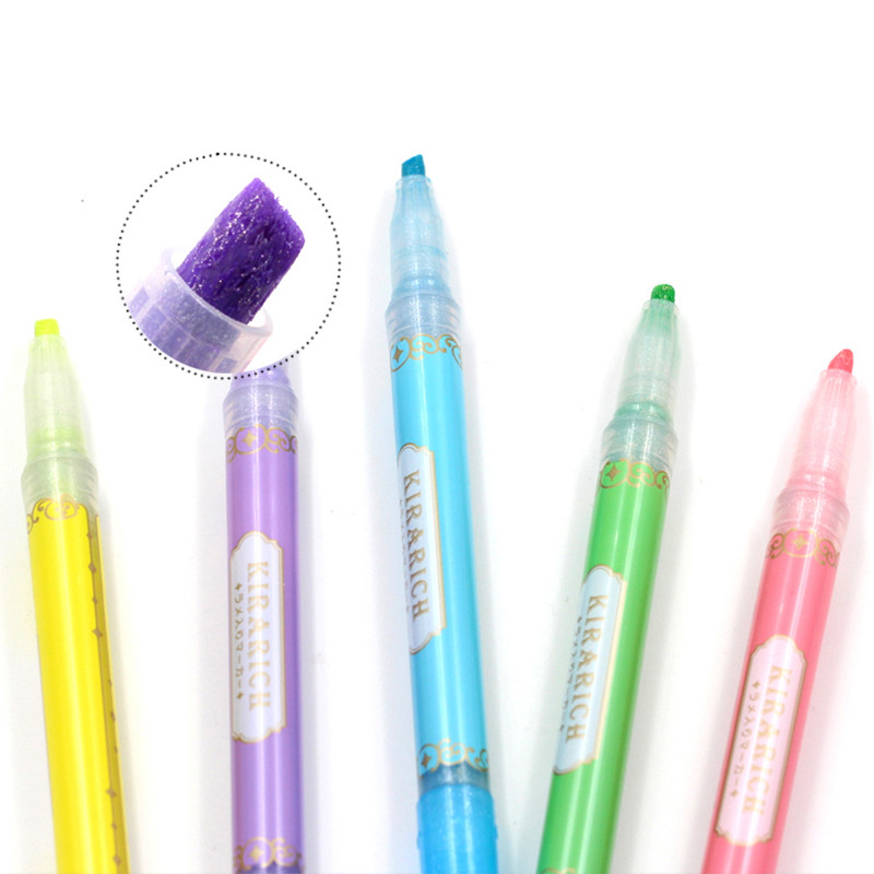 1 buc ZEBRA WKS18 Color cheie aspră Evidențiază Marker fluorescent Cont de mână Kirarich Stilo perlat lucios rezistent la apă