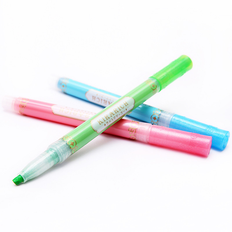 1 buc ZEBRA WKS18 Color cheie aspră Evidențiază Marker fluorescent Cont de mână Kirarich Stilo perlat lucios rezistent la apă