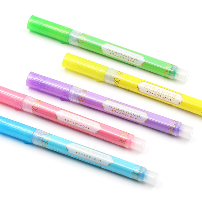 1 buc ZEBRA WKS18 Color cheie aspră Evidențiază Marker fluorescent Cont de mână Kirarich Stilo perlat lucios rezistent la apă