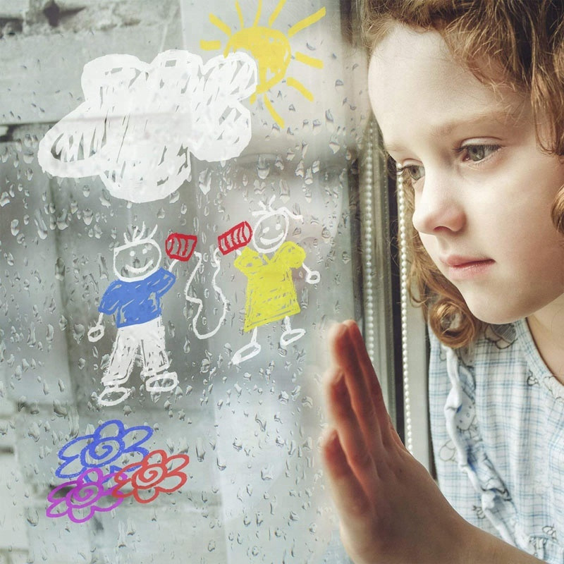 Neon Pachet 8 Markere cu cretă lichidă ștersă umedă pentru sticlă, tablă neporoasă, tablă, ceramică, piatră, oglindă