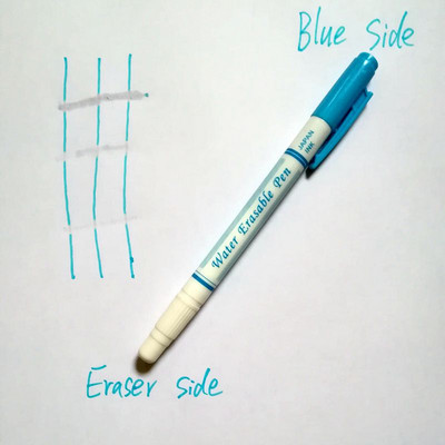 JHG Stilo de ștergere cu două laturi Pix de marcat solubil în apă pentru vopsea de țesături Pix de cerneală invizibil Înlocuiește stiloul de cusătură cu marcator cu cretă de croitor