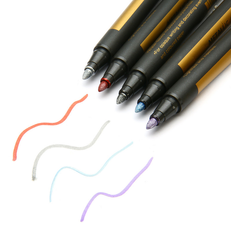 1PC Vodootporna flomaster metalna boja flomaster olovke s metalnim sjajem Svjetlucava kaligrafska umjetnost DIY pribor za pisanje slikanja