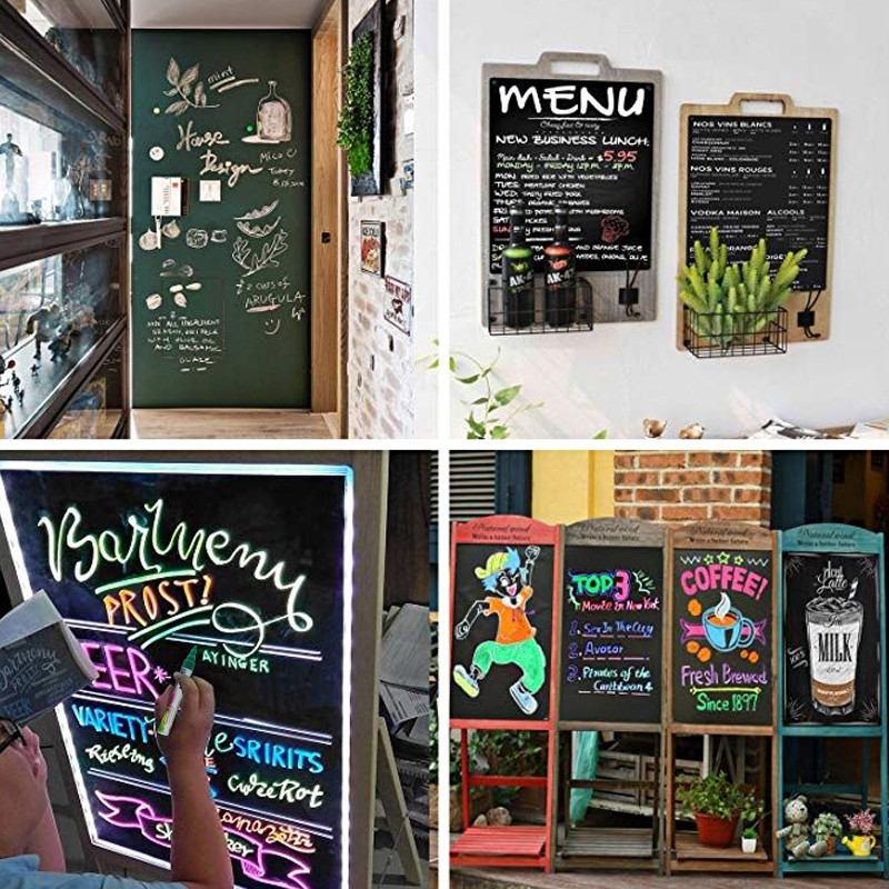 8 paketa fluorescentnih tekućih kreda markera za crtanje grafita Umjetnički pribor Izbrisiv kreda marker bez prašine na bazi vode