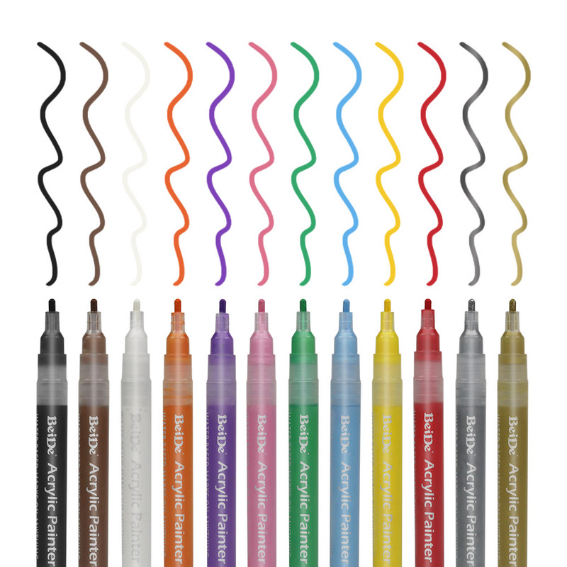 Olovka s akrilnom bojom od 3 mm Marker za označavanje boja Trajni marker za keramiku, kamen, staklo, porculanska šalica, drvena tkanina, platno