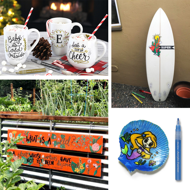 Olovke s akrilnom bojom za slikanje po stijenama, komplet markera s bojom u 18 živih boja za staklo, kamen, drvo, tkaninu, metal, keramiku, kamen