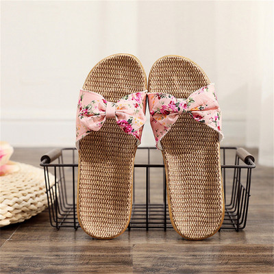 Γυναικεία Παπούτσια Γυναικεία παπιγιόν Λινάρι Σαγιονάρες Παπούτσια παραλίας Σανδάλια Παντόφλες εσωτερικού χώρου Chaussure Femme Женские сандалии