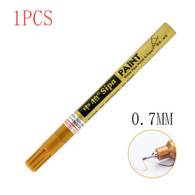 8bojni DIY album Graffti olovka 0,7 mm zlatna višenamjenska visokokvalitetna iglana olovka marker srebrna metalna olovka za popravku auto guma