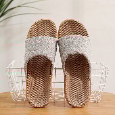 Suihyung ljetne kućne lanene papuče za muškarce, različiti stilovi, udobne, prozračne tobogane s otvorenim prstima, neklizajuće ravne muške lanene japanke