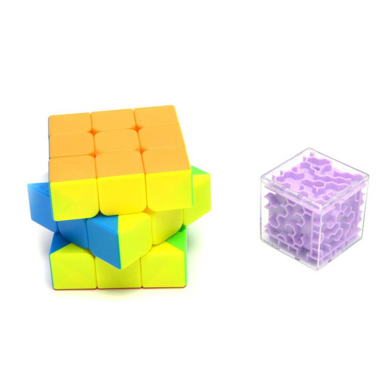 Комплект кубчета Ahelos, Тип Рубик, 2 броя, Многоцветни
