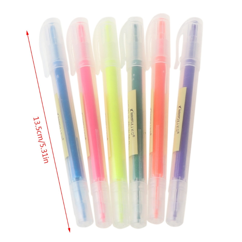 6 бр. Акварелен гел химикал Симпатичен хайлайтър Плътен акцент Създател на мастило Гладко писане