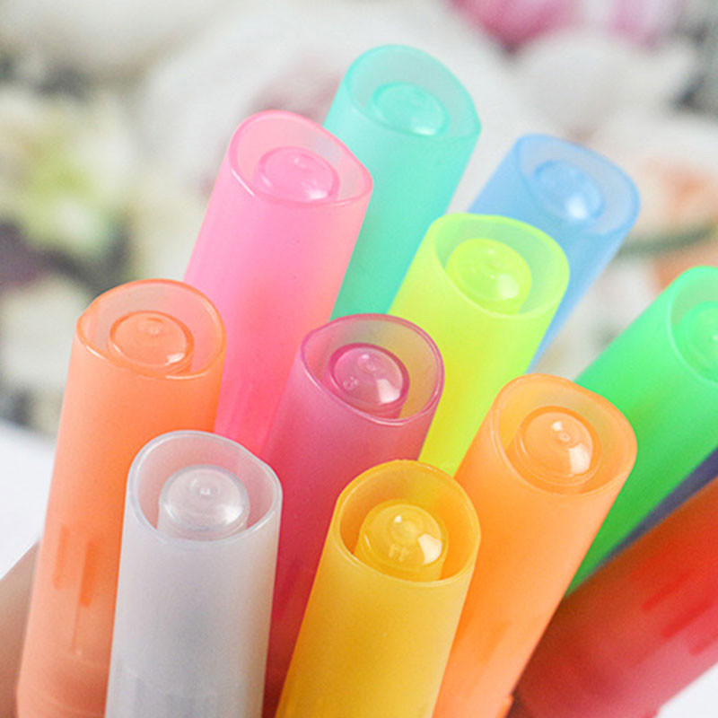 12 spalvų/rinkinys Blizgučių rašiklių paryškintuvas spalvas keičiantis blykstės žymeklis Geliniai rašikliai Piešimas Iškarpų albumas Albumas Žurnalas „Pasidaryk pats“ raštinės reikmenų mokykla